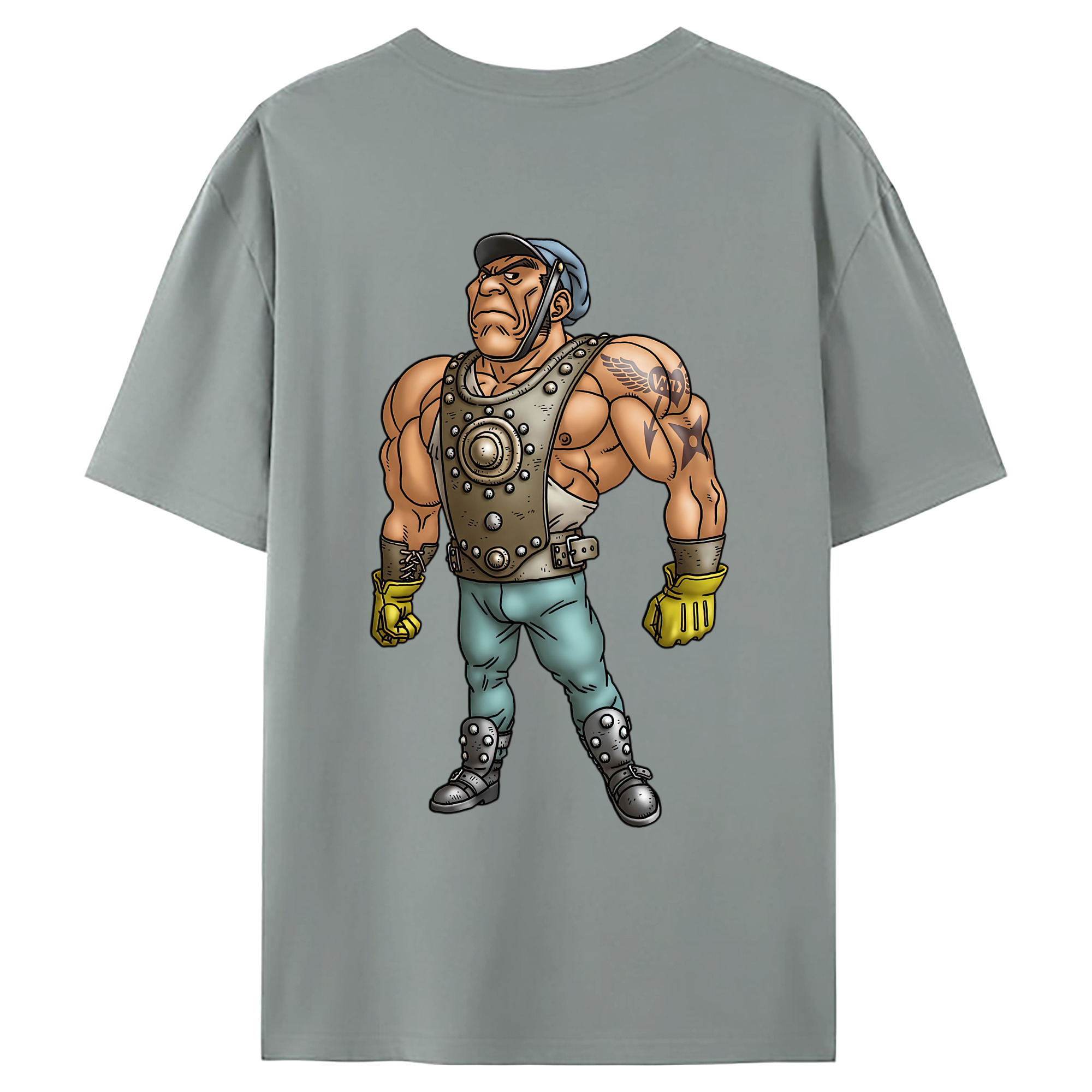 （画像用） ドラゴンクエスト Doragon Kuesuto Dragon Quest 綿100％ メンズ半袖Tシャツ（バックプリント） 通気性
